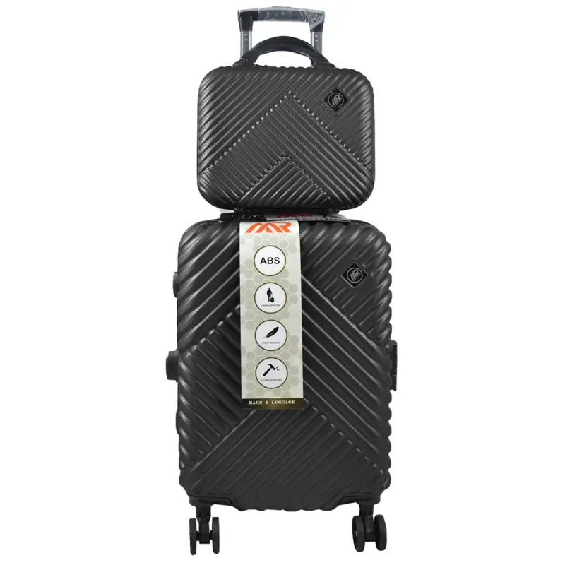 mr-40350-pk-black چمدان MR مدل MR-40350-PK سایز کوچک به همراه چمدان لوازم آرایشی