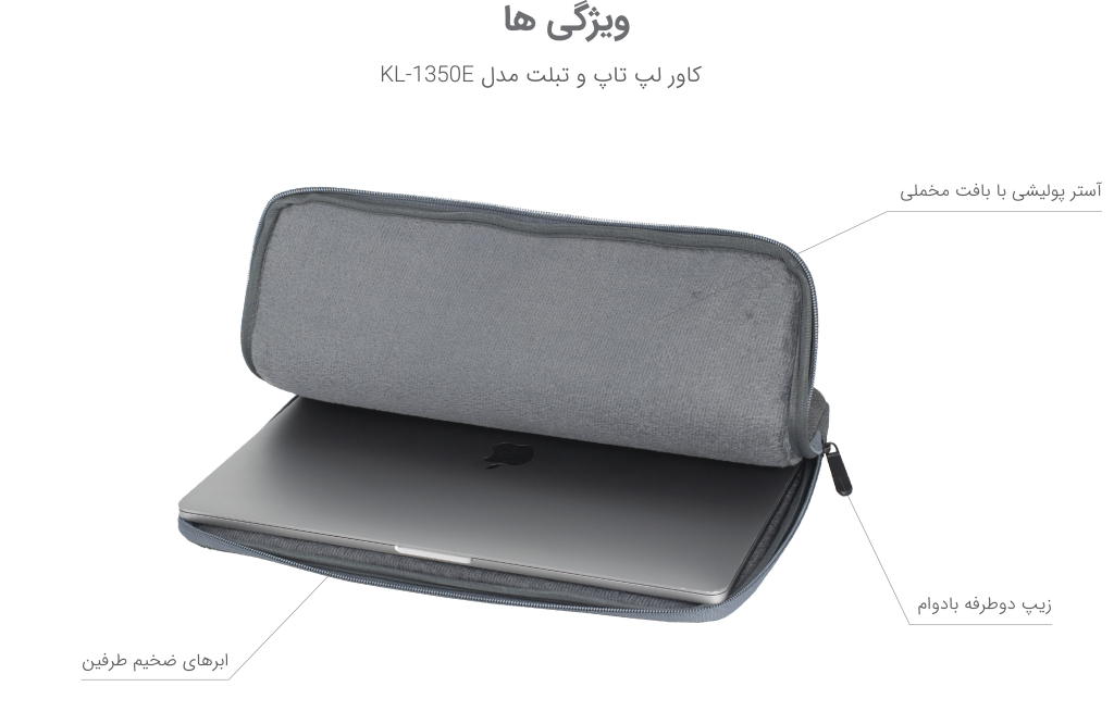 کاور لپ تاپ 13 اینچی KULE مدل KL-1350E سری Evo